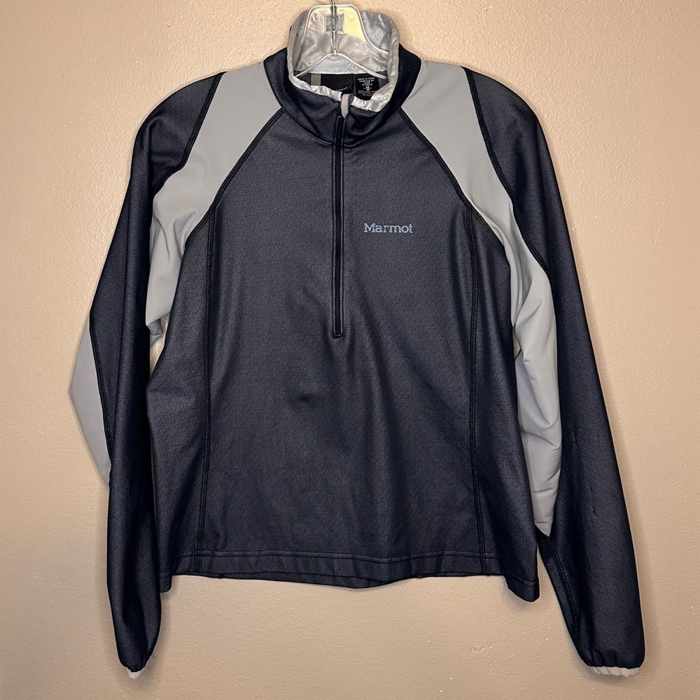 Marmot Women’s Windstopper 1/2 Zip Pullover Jacket Size Medium Black Gray